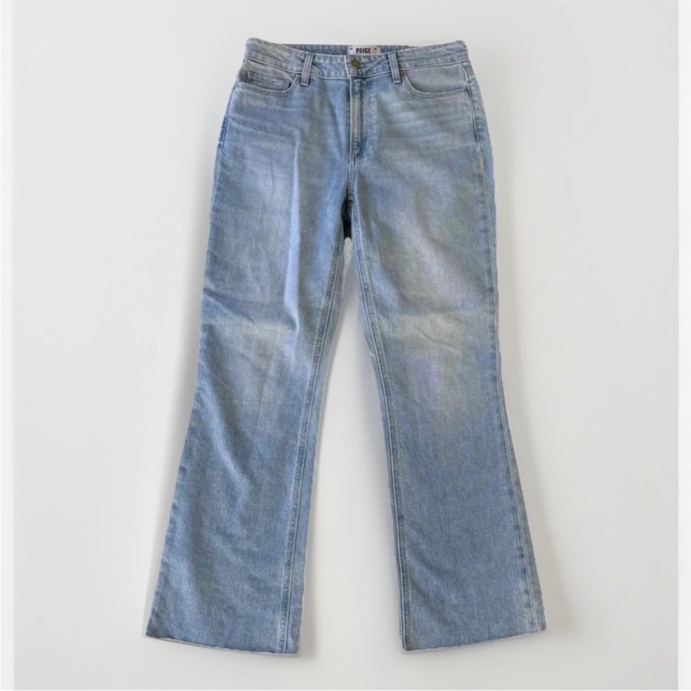 NEW Paige Colette Crop Flare Jeans 27 High Rise Vintage Light Wash Denim $239